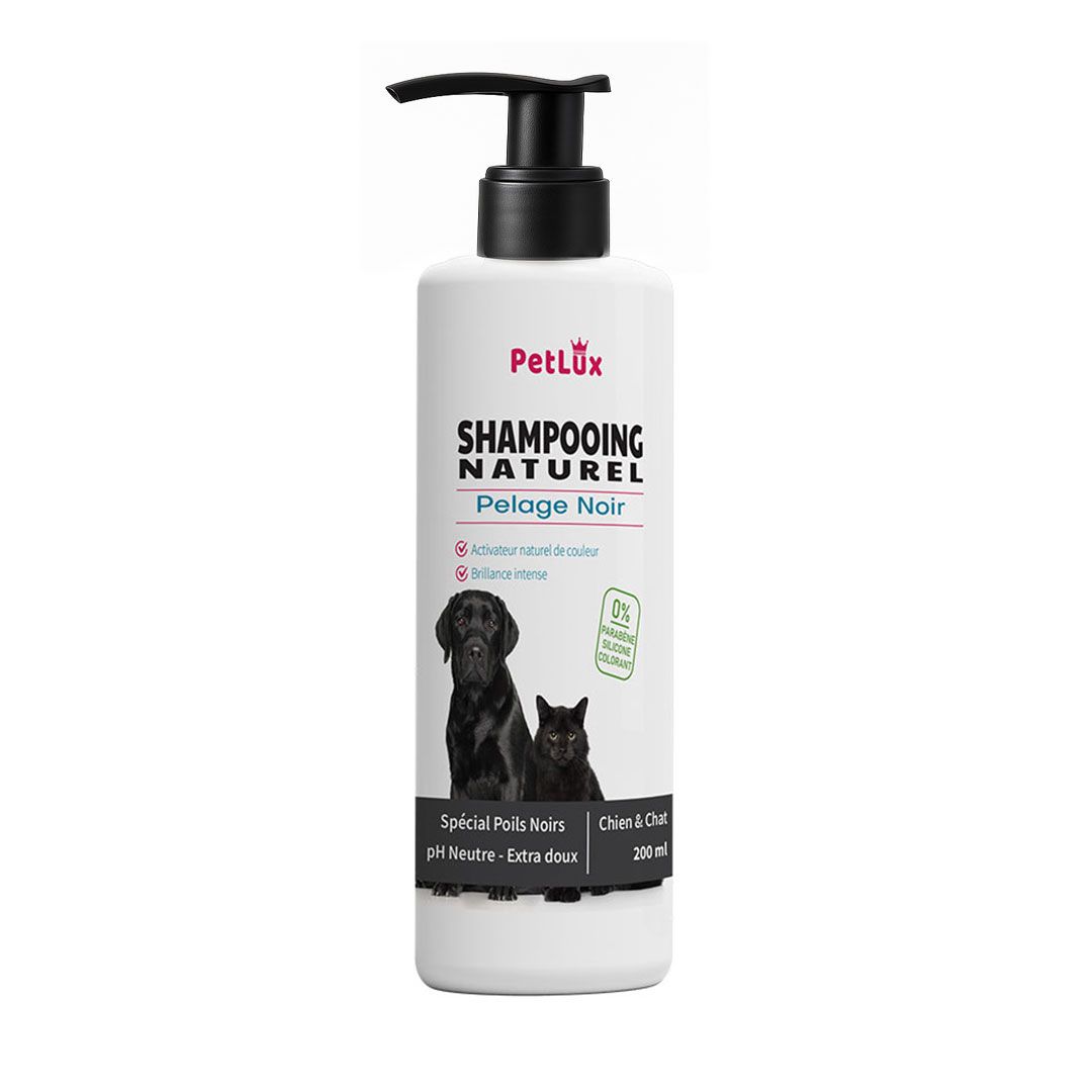 Petlux Shampooing Naturel Pelage Noir – Chien & Chat (200ml)