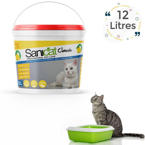 Sanicat Litière agglomérante parfumée  citron 12 L