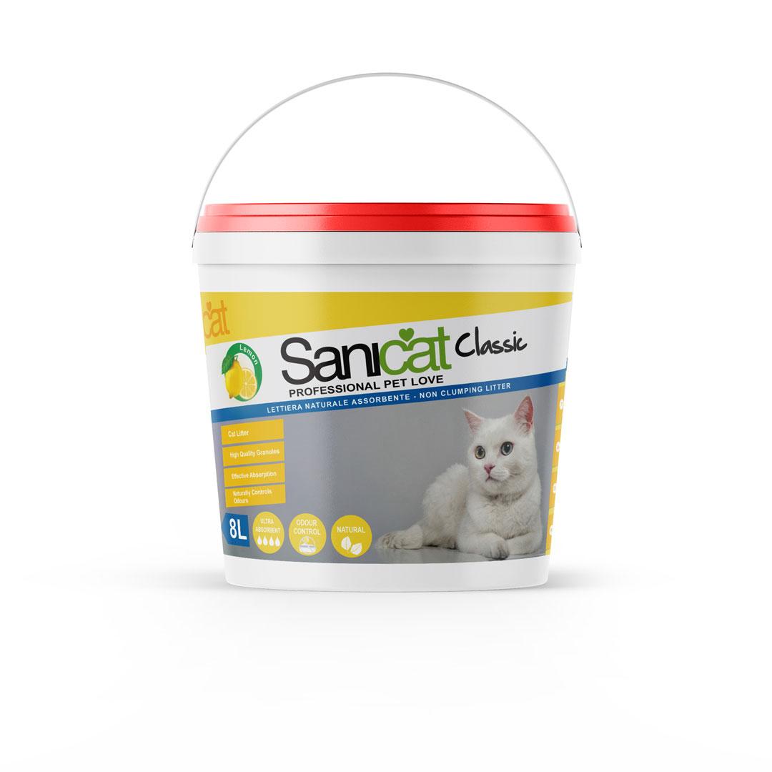 Sanicat Litière agglomérante parfumée  citron 12 L