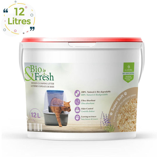 Fresh Litière granulés de bois BIO parfumée  lavander 12 L