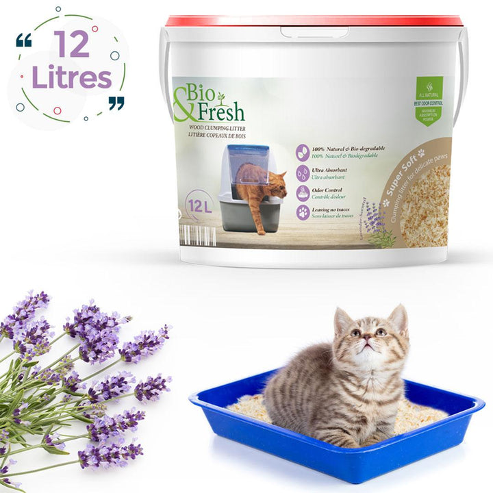Fresh Litière granulés de bois BIO parfumée  lavander 12 L