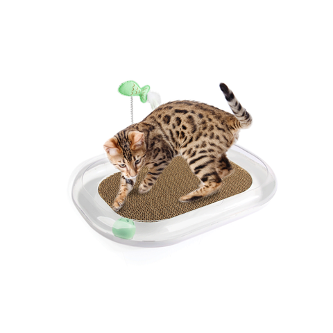 Grattoir pour chat en carton avec jouet 45×32 cm