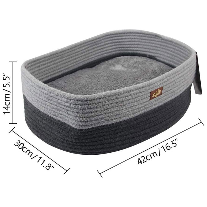Lit oval pour chat gris