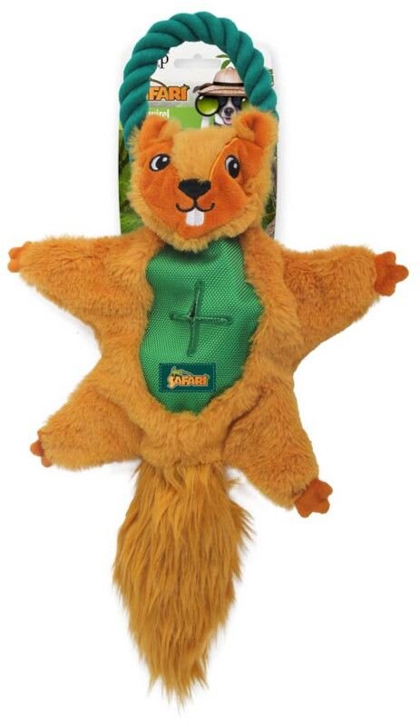 Peluche écureuil couineur & corde de soie