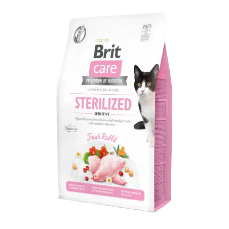 Croquettes Brit Care Chat Sans Céréales Stérilisé Sensible Choix Parfait pour les Chats Sensibles