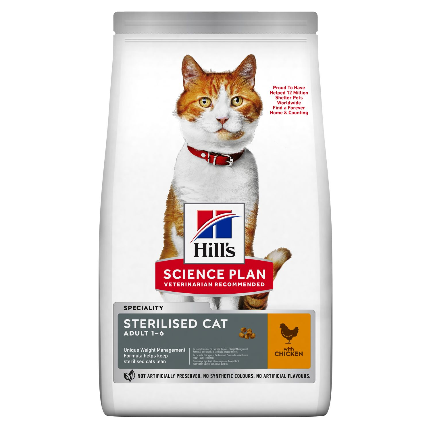 Hill’s Science Plan STERILISED Aliment pour Chat Adulte Stérilisé au poulet (1.5kg)
