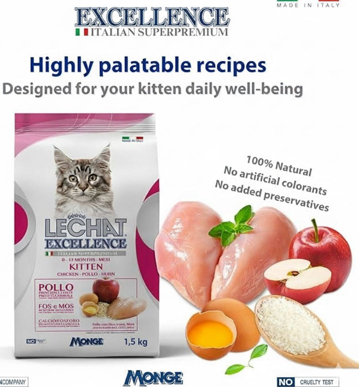 Le chat Excellence Croquettes  pour Chats Kitten  1,5 kg