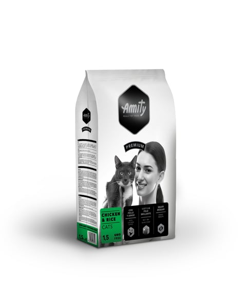 Amity Croquettes pour chat Adulte Poulet 1,5kg